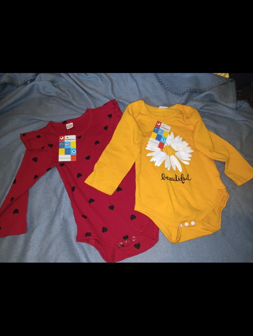 NWT Girls FullFamous Long Sleeve Onesies 12-18M